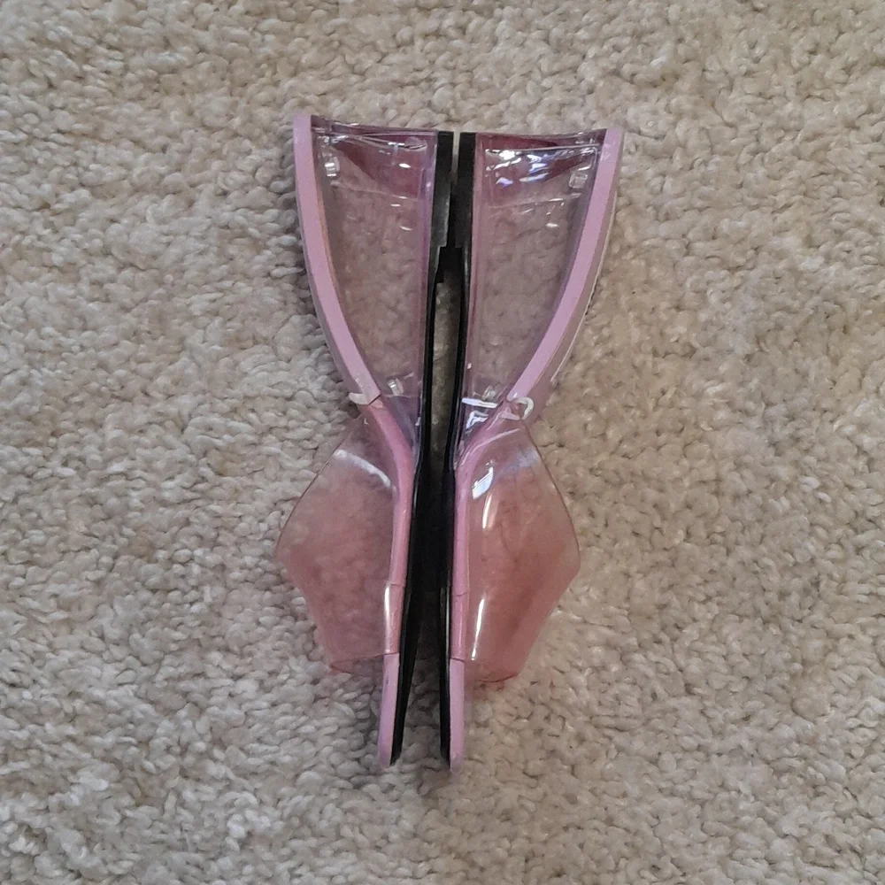 ZARA PINK PVC WEDGES with Translucent Heels Size 8 - Picture 5 of 16